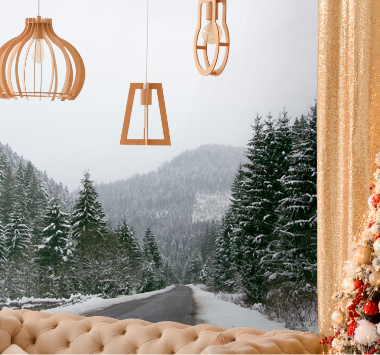 Icy mountain scenery fototapeta z gorami - TenStickers