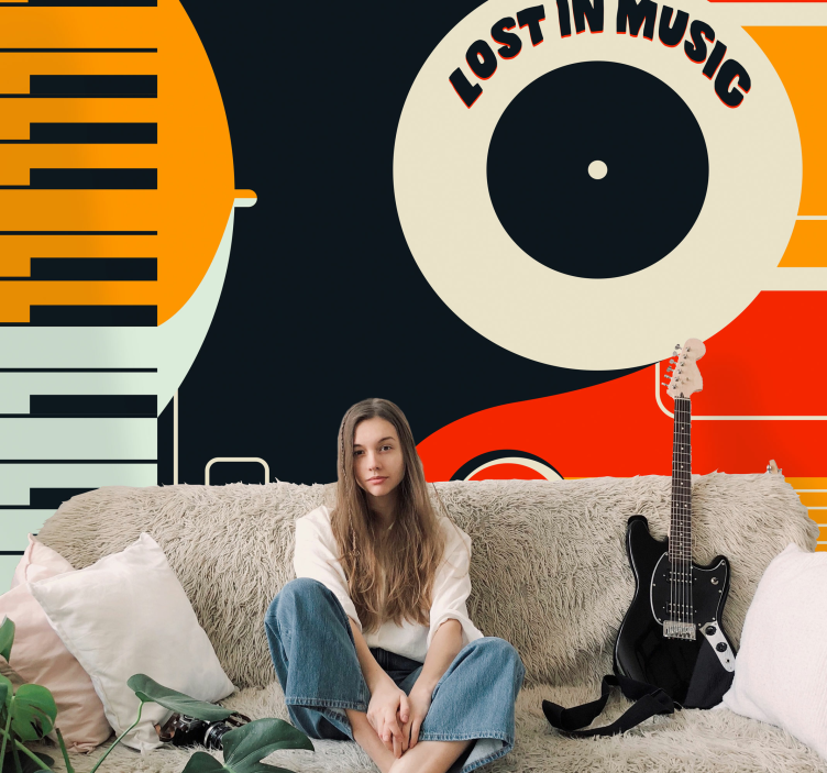 Retro dizajn klavirja Fototapete z glasbeno tematiko - TenStickers