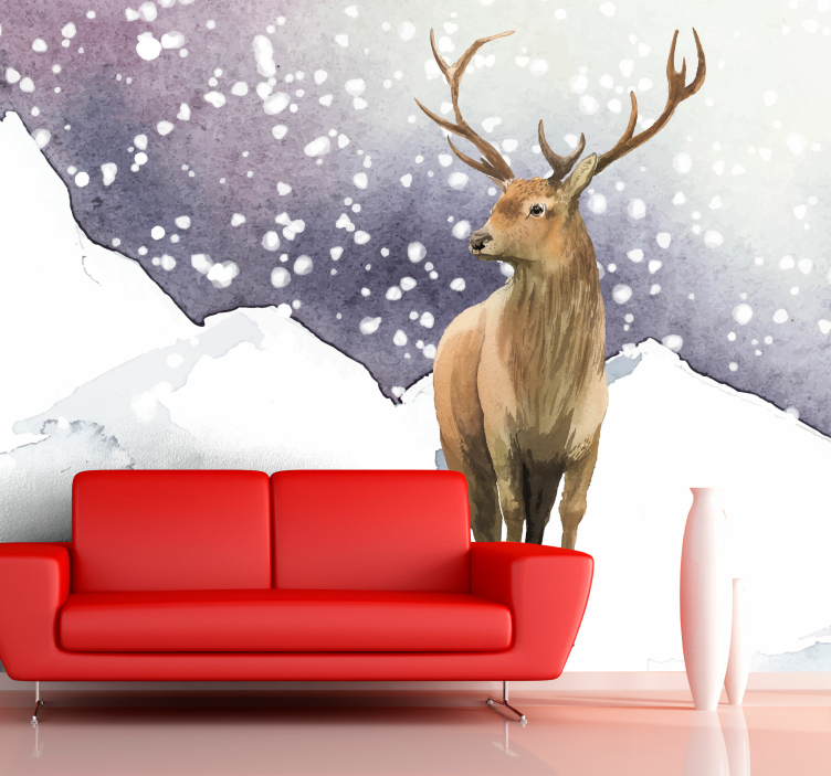 Jelen v snegu podrobna stenska stena - TenStickers