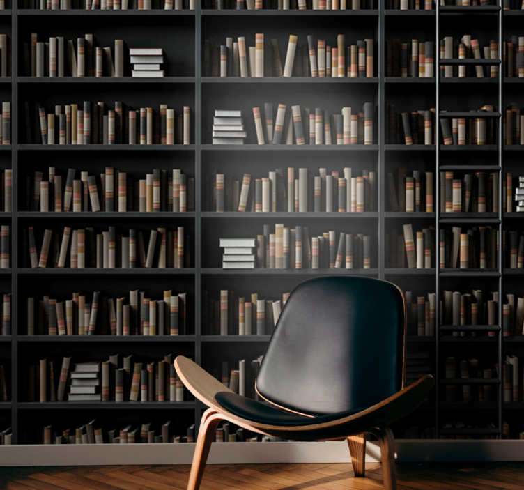 Knjižne police optična iluzija 3d stenska poslikava - TenStickers