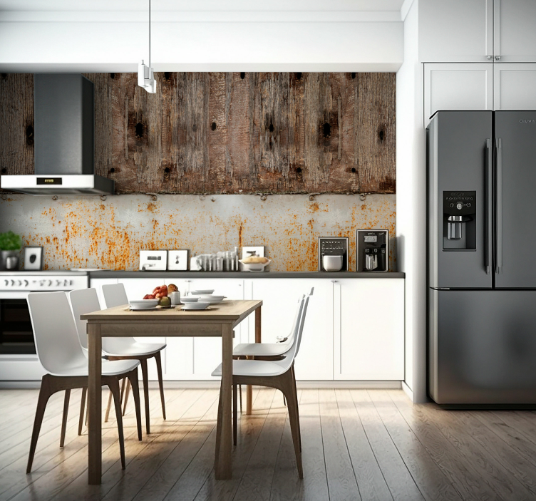 Kovina in rezanje lesa Fototapete z besedilom in teksturami - TenStickers