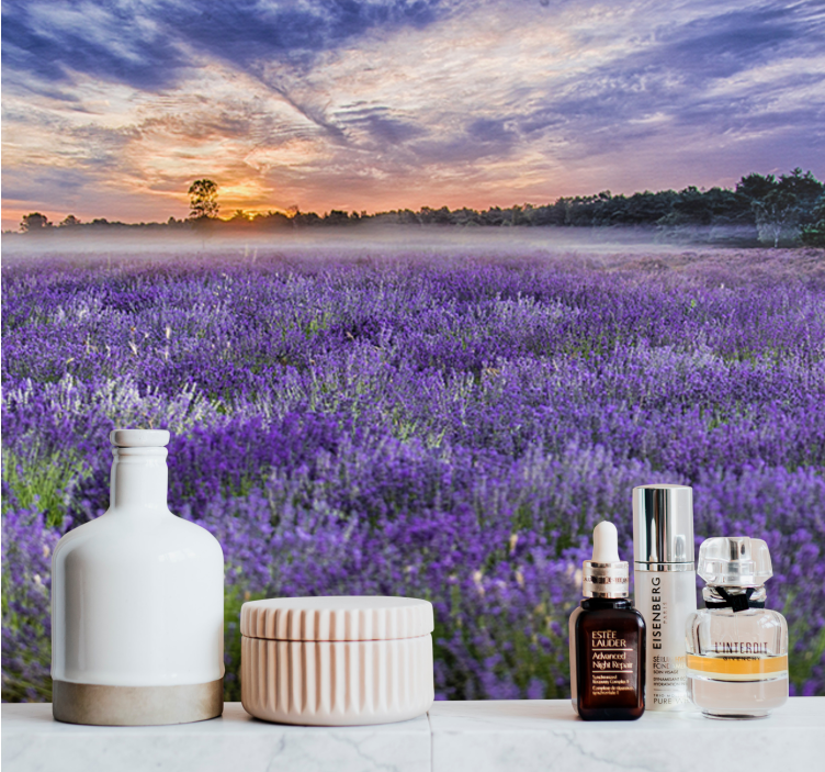 Lavender field twilight fototapete cvetje - TenStickers