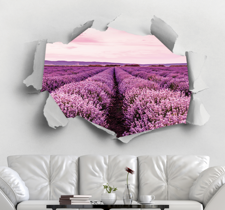 Lavender field view fototapete cvetlic - TenStickers