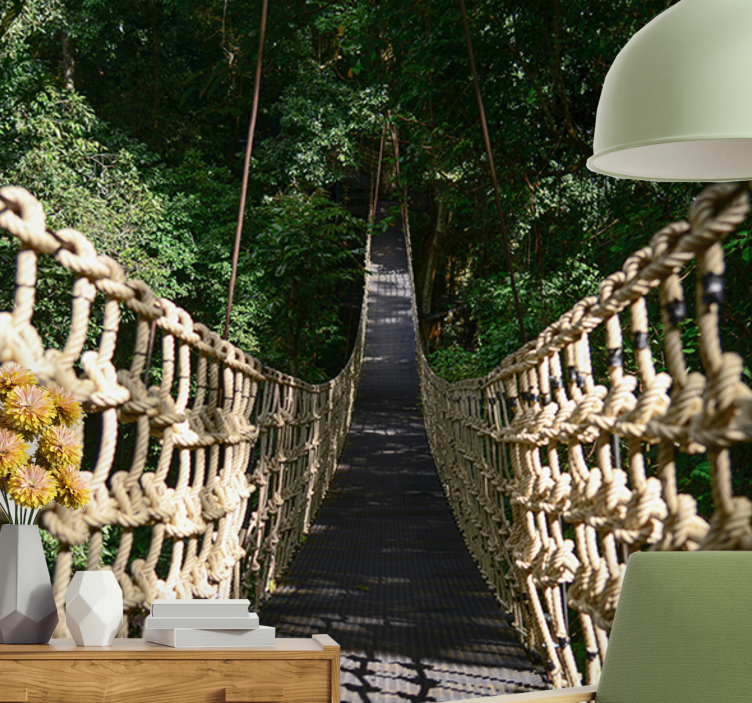 Leseni most s stensko poslikavo tropskega gozda - TenStickers