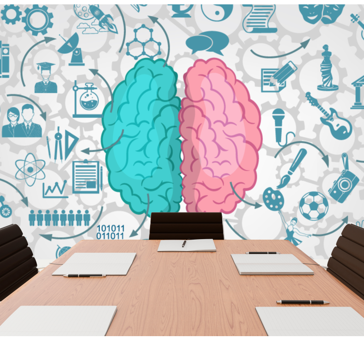 Poslikava leve in desne možgane urbana umetnost - TenStickers