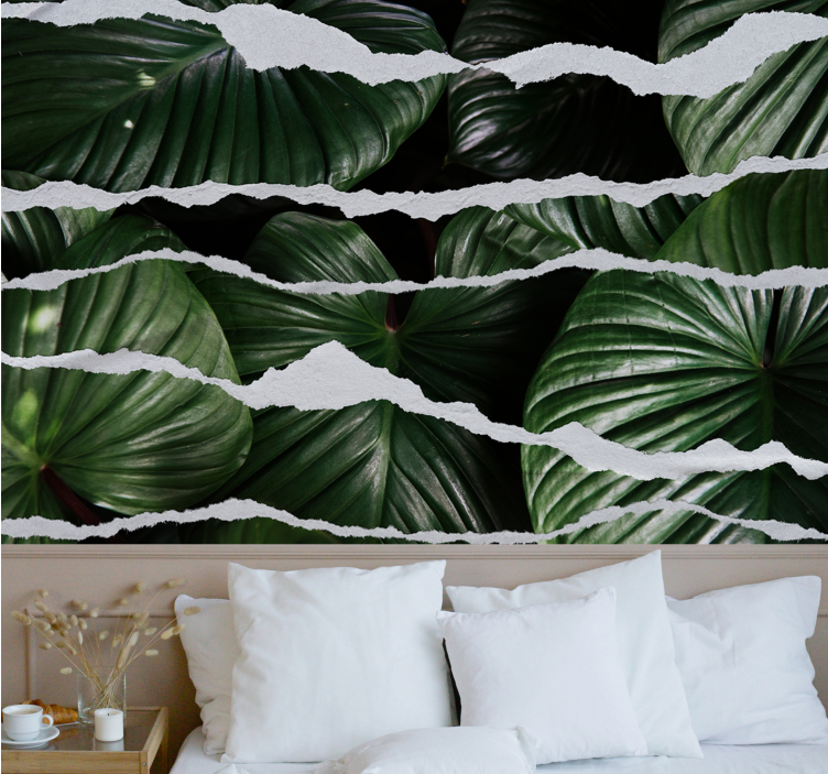 Listno tapeta z raztrganimi stenskimi fototapete - TenStickers