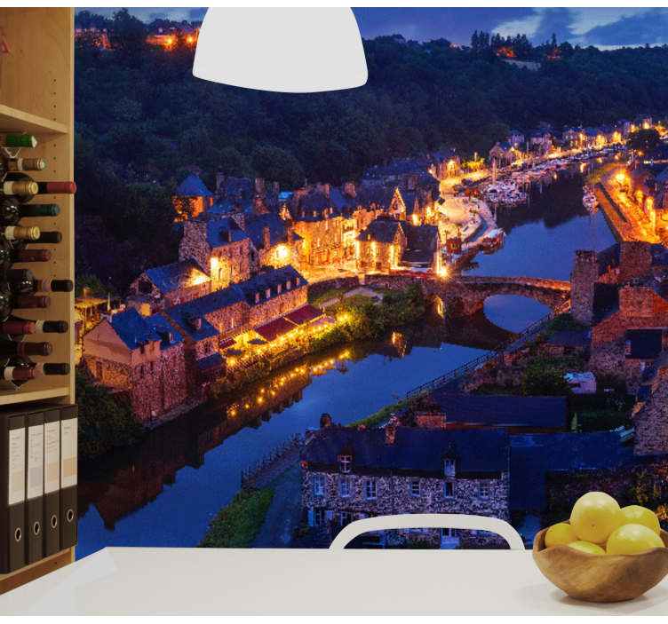 Luči srednjeveške vasi Fototapete mest in držav - TenStickers