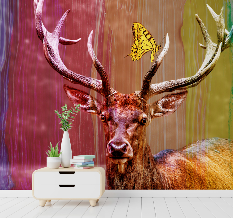 Majestic deer head fototapete z živalmi - TenStickers