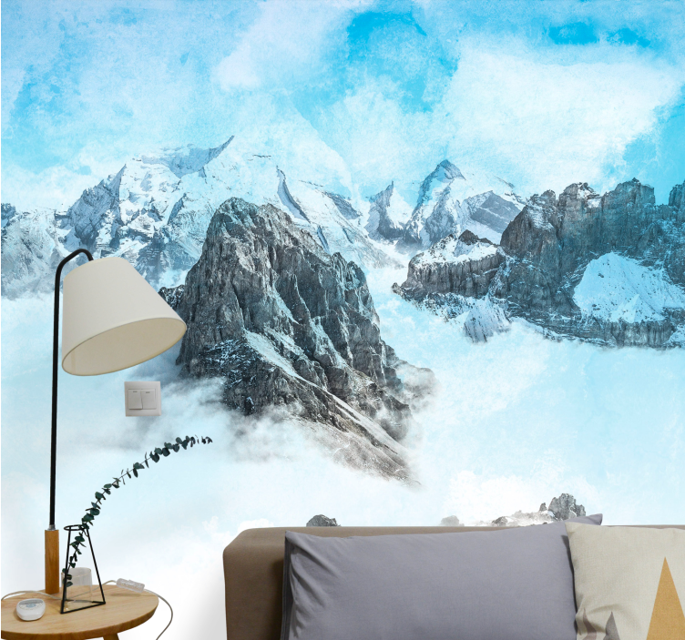 Majestic icy peaks fototapeta z gorami - TenStickers