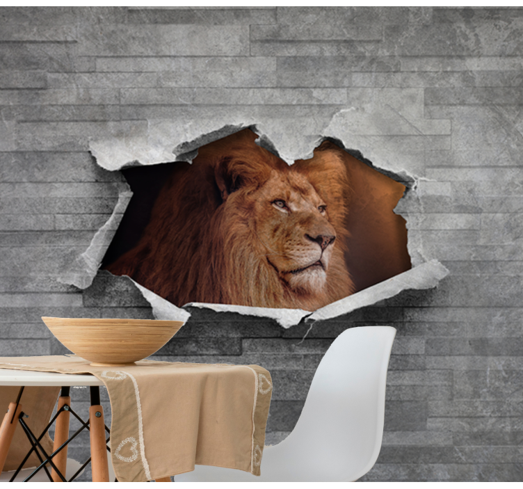 Majestic lion illustration fototapeta z levom - TenStickers