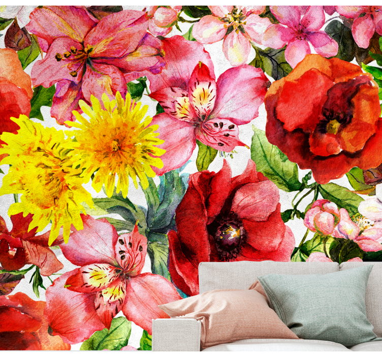 Mak in cvetje mak fototapeta - TenStickers