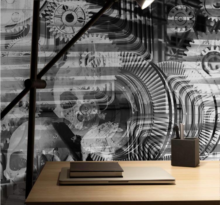 Mehanski vzorci lobanj abstraktni fototapeti - TenStickers