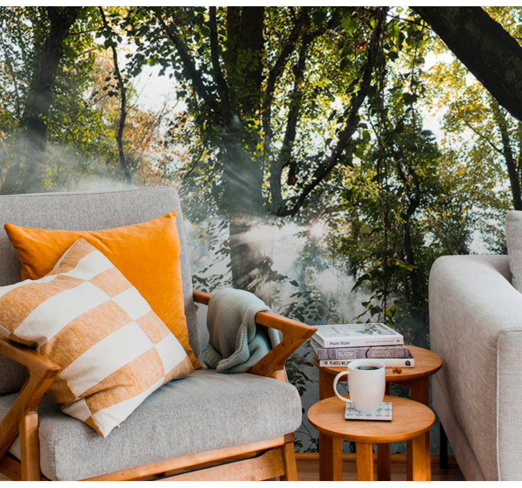 Mirno gozdno vzdušje Fototapeta Gozd - TenStickers