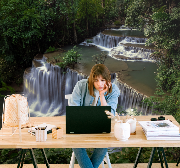 Mirno zatočišče v slapu Fototapete Narava - TenStickers