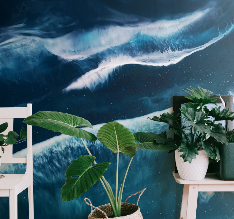 Morski valovi v akvarelnih tonih morska fototapeta - TenStickers