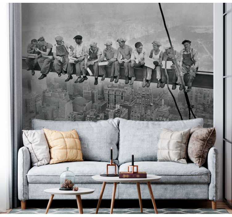 Moški na vrhu stenske fototapeta nebotičnika - TenStickers