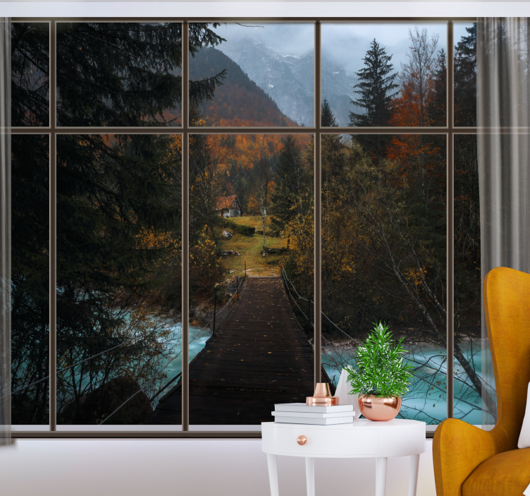 Mountain pathway scene stenske poslikave - TenStickers