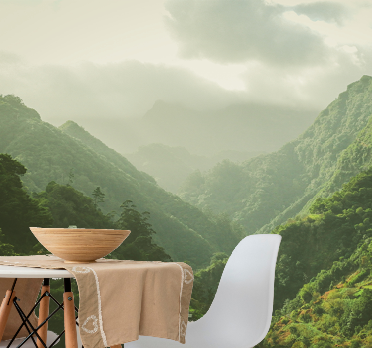 Mountain valley scenery stenske poslikave - TenStickers