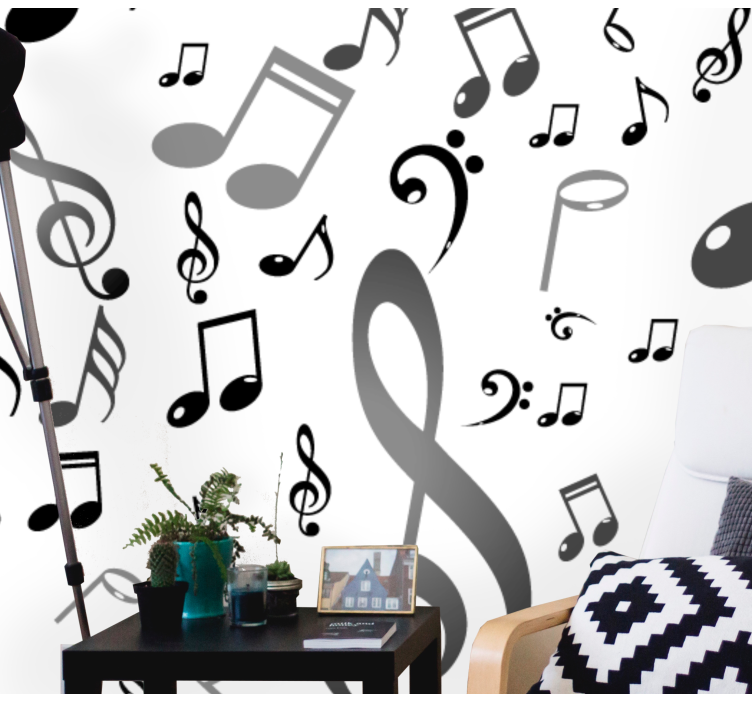 Musical notes motif fototapete z glasbeno tematiko - TenStickers