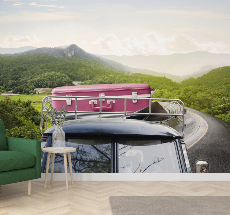 Na cestnem avtomobilu vintage stenski mural - TenStickers