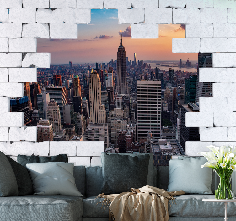 New york skyline sunset fototapeta new york - TenStickers