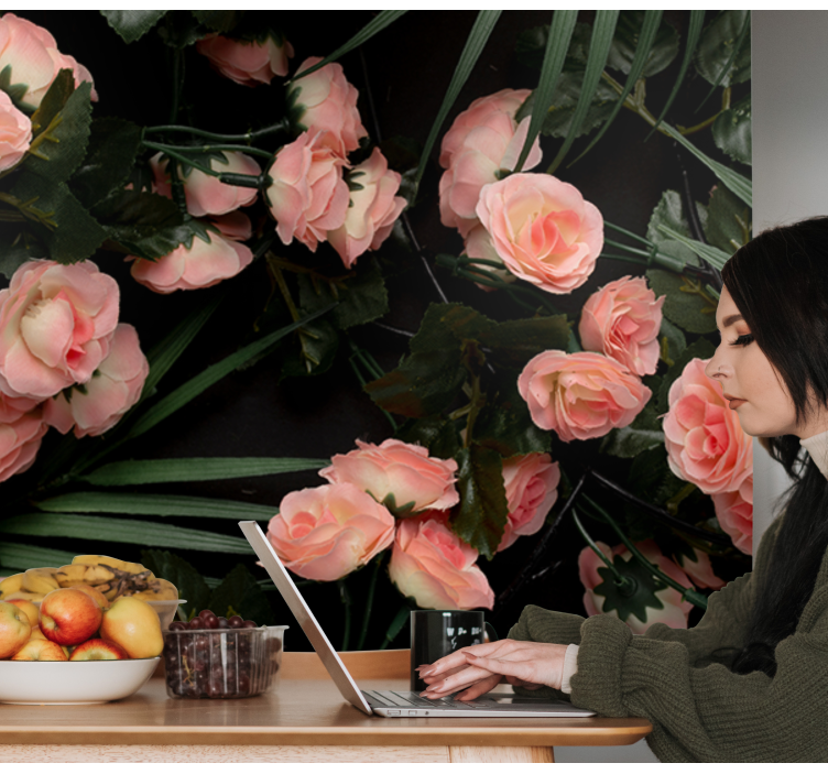 Nežno rožnate vrtnice Fototapete cvetje - TenStickers