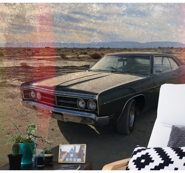 Nostalgija za klasične avtomobile Fototapeta z vozili - TenStickers