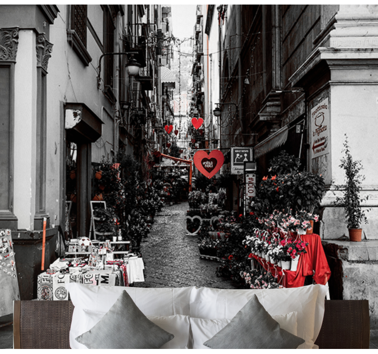 Očarljivo ulično cvetje Fototapete mest in držav - TenStickers