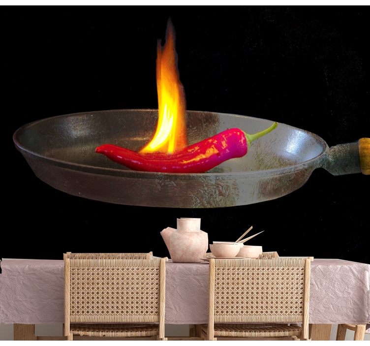 Ognjena čili paprika Kuhinjski fototapeti - TenStickers