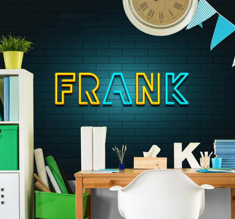 Personalizirano žareče ime stenska poslikava po meri - TenStickers