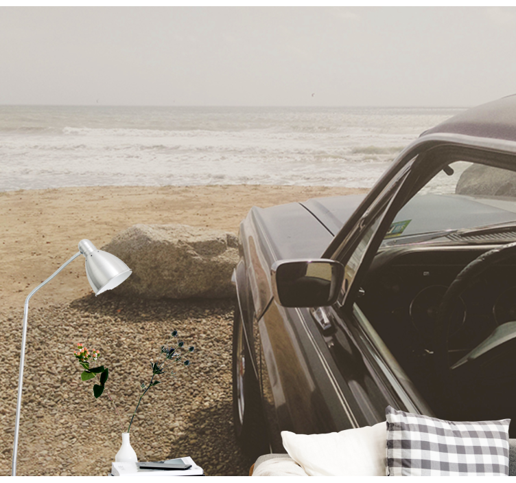 Pogled na klasičen avto Fototapeta z vozili - TenStickers