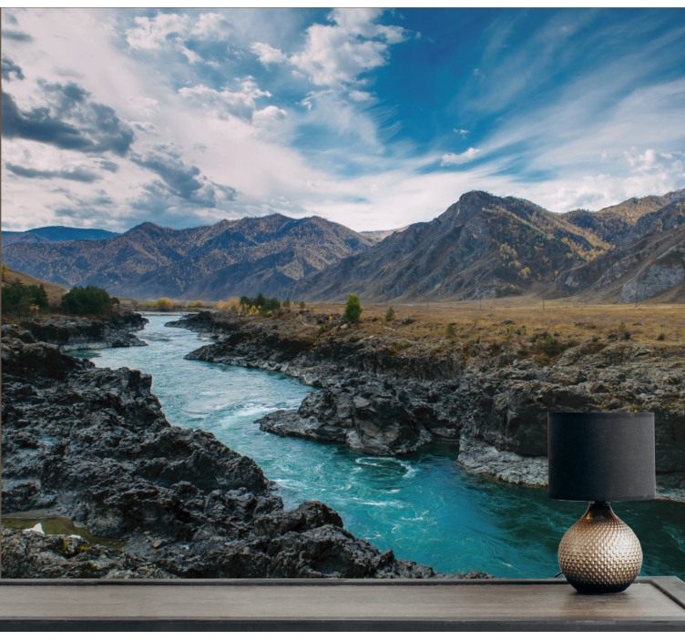 Razgled na reko in goro Stenske poslikave - TenStickers