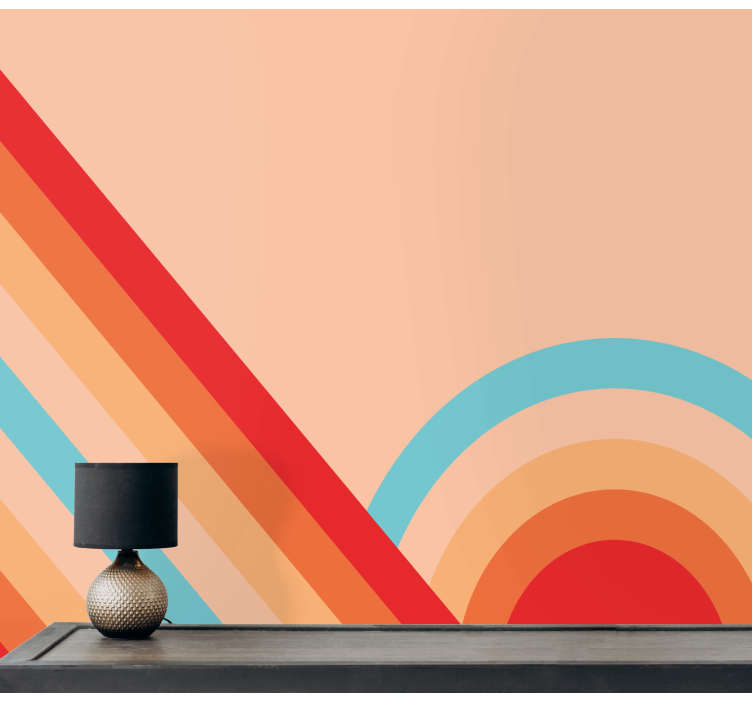 Retro geometric patterns fototapete s teksturami - TenStickers