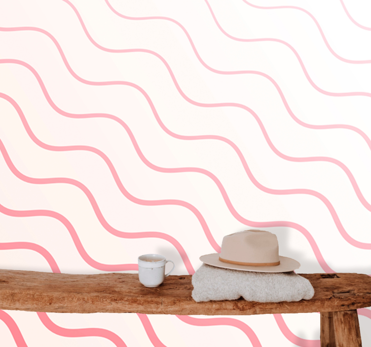 Roza gladki valovi stenske fototapete - TenStickers