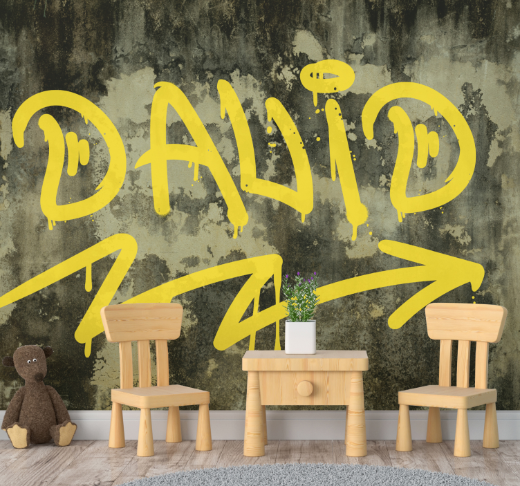 Rumena ulična umetnost Fototapete s graffiti motivi - TenStickers