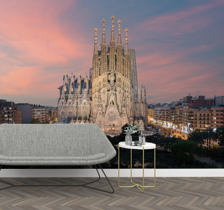 Fototapeta sagrada familia barcelona city wall - TenStickers