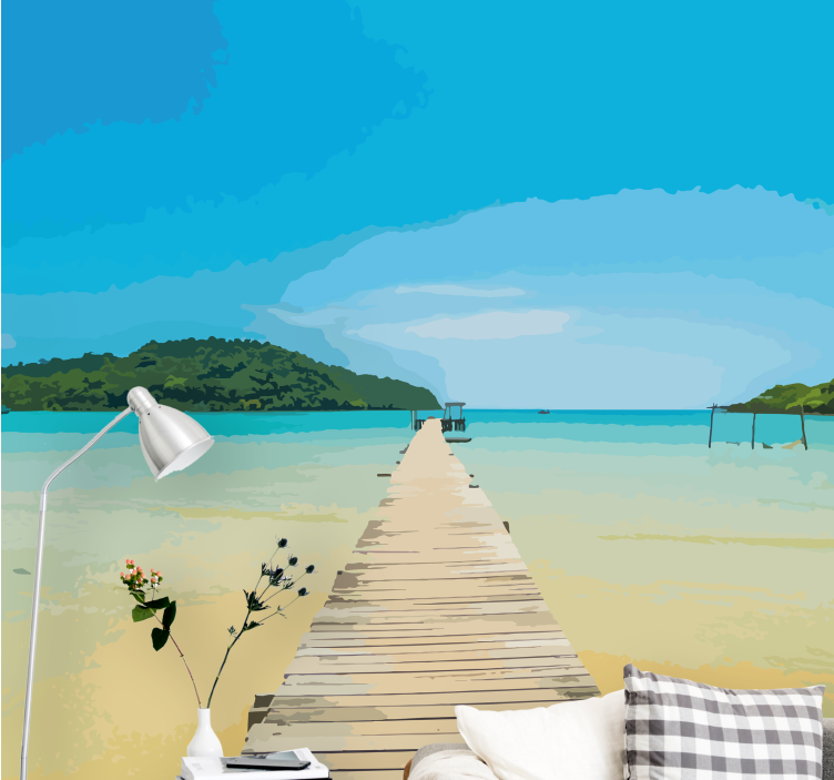 Serene coastal path stenske poslikave - TenStickers
