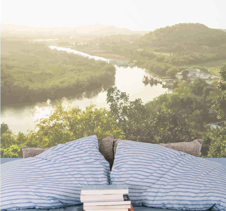 Serene river view stenske poslikave - TenStickers