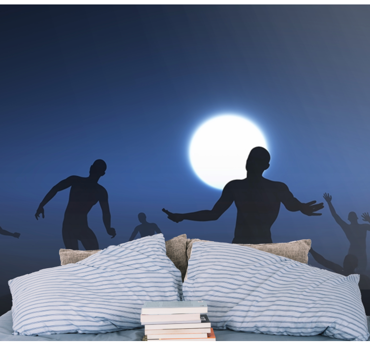 Silhouetted figures moonlight fototapeta z motivi - TenStickers
