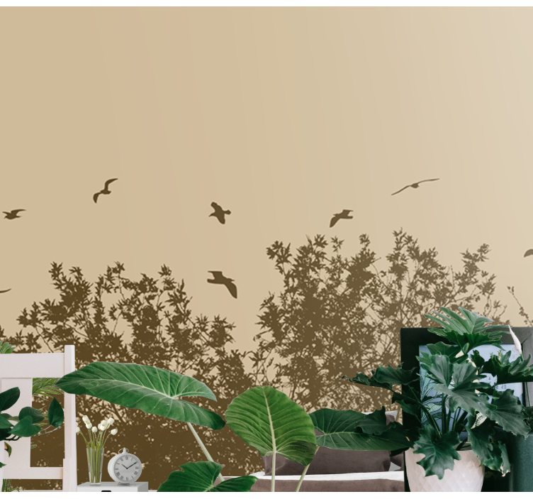 Silhueta letečih ptic Fototapete Narava - TenStickers