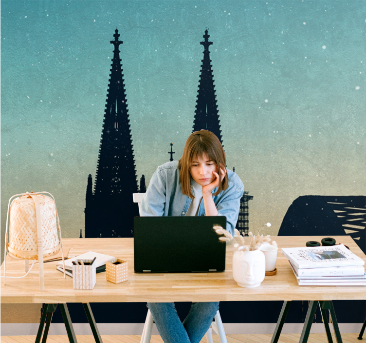 Silhuete stolpov katedrale Fototapete mest in držav - TenStickers