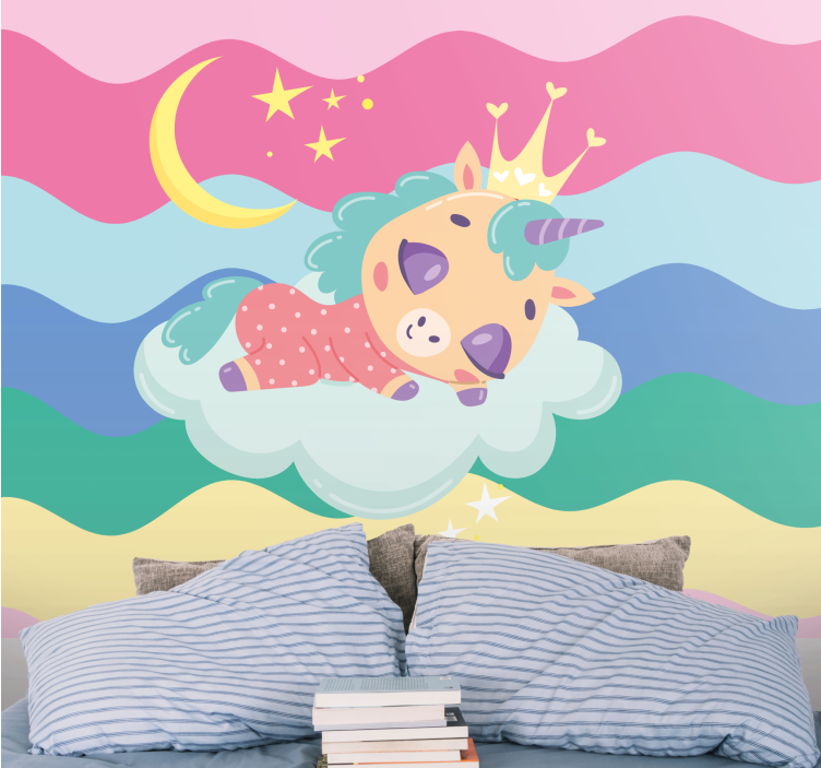 Sleeping unicorn fantasy fototapeta z ljudmi - TenStickers