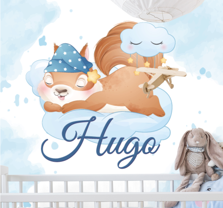 Sleepy squirrel dreams fototapeta za otroke - TenStickers