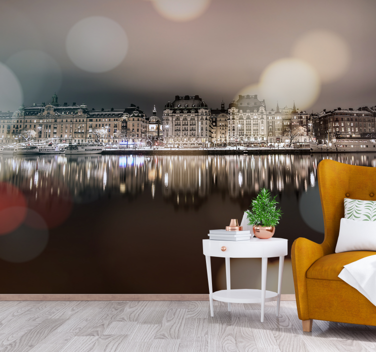 Slikovit mestni odsev Fototapete mest in držav - TenStickers