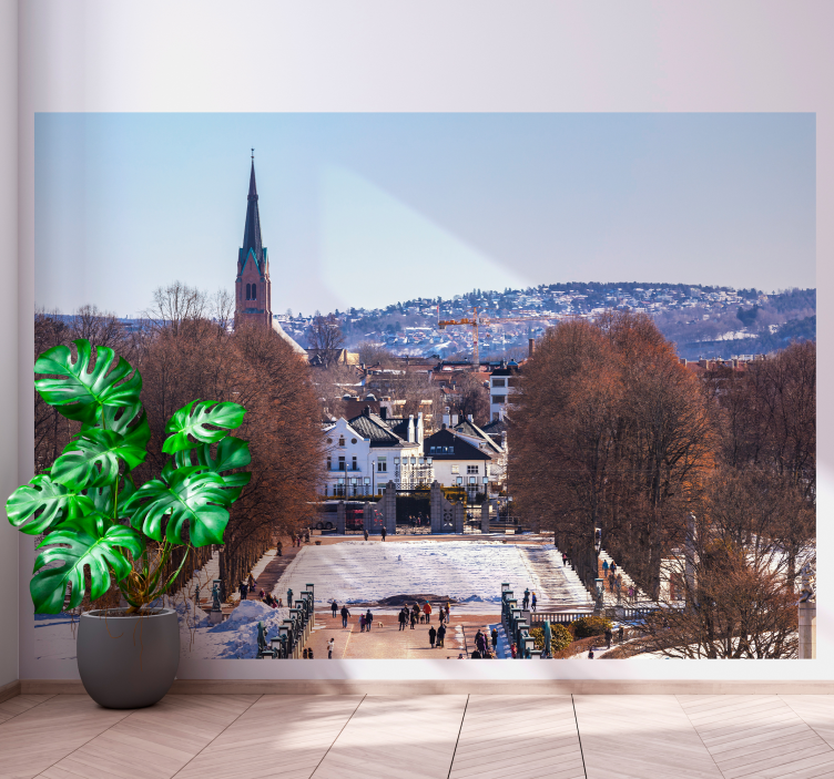 Slikovita mestna ulica Fototapete mest in držav - TenStickers