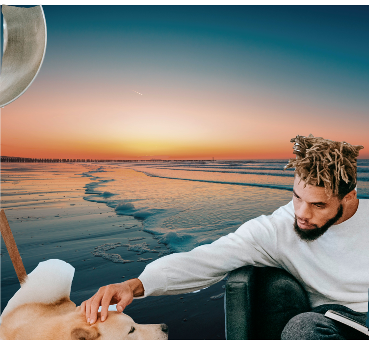 Sončni zahod oceanski valovi Fototapete Narava - TenStickers