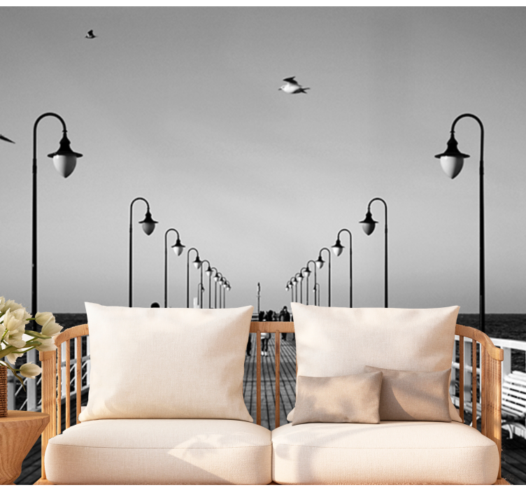 Sprehod po obmorskem pomolu Fototapete mest in držav - TenStickers