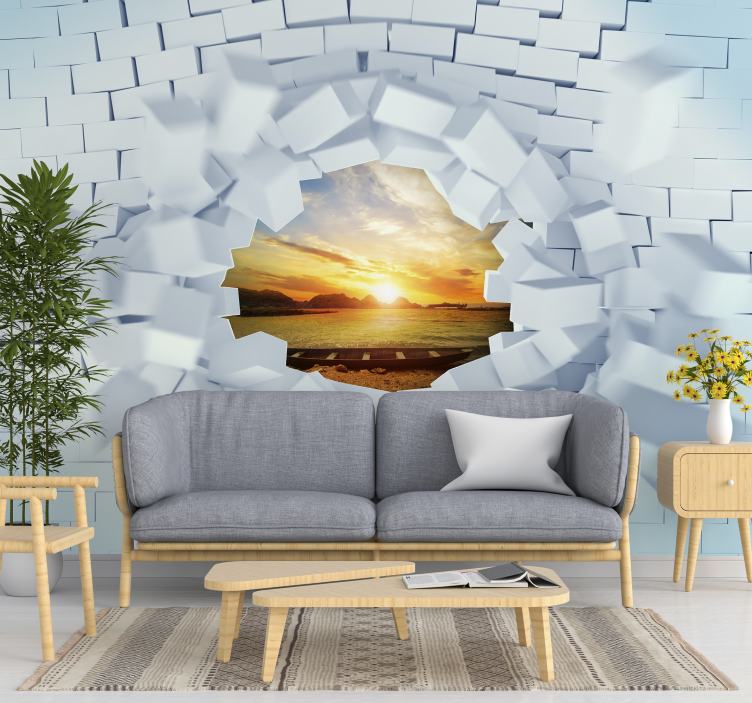 Trompe-l'oeil 3d stenski fototapeta - TenStickers