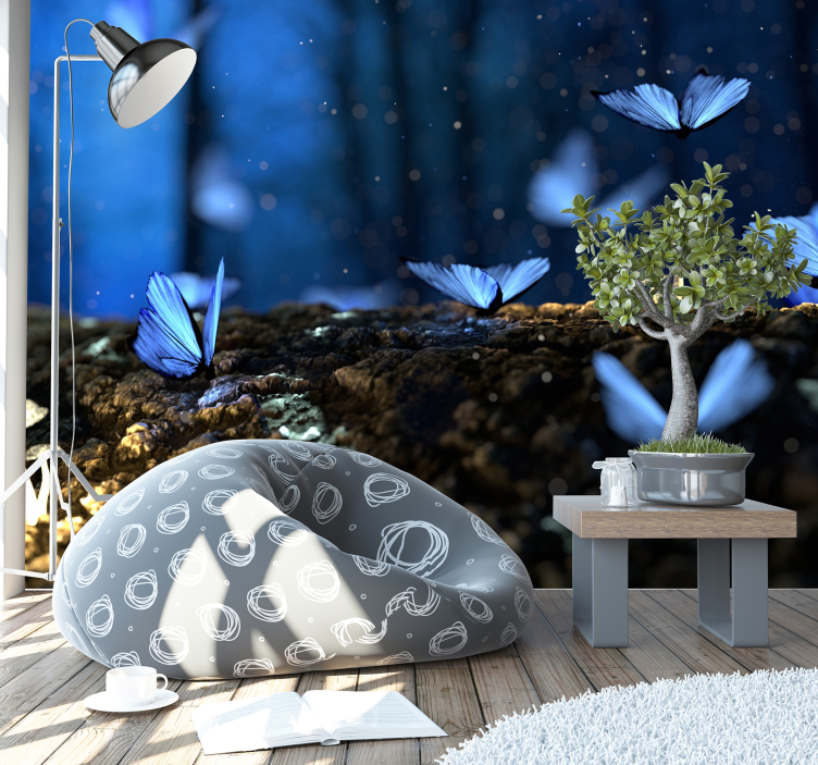 Stenski zidni stenski modrček z metulji - TenStickers