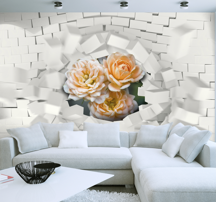 Mauer blume 3d stenski mural - TenStickers